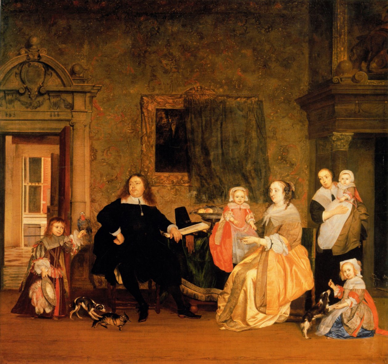 Jan Jacobsz Hinlopen ve ailesinin portresi by Gabriel Metsu