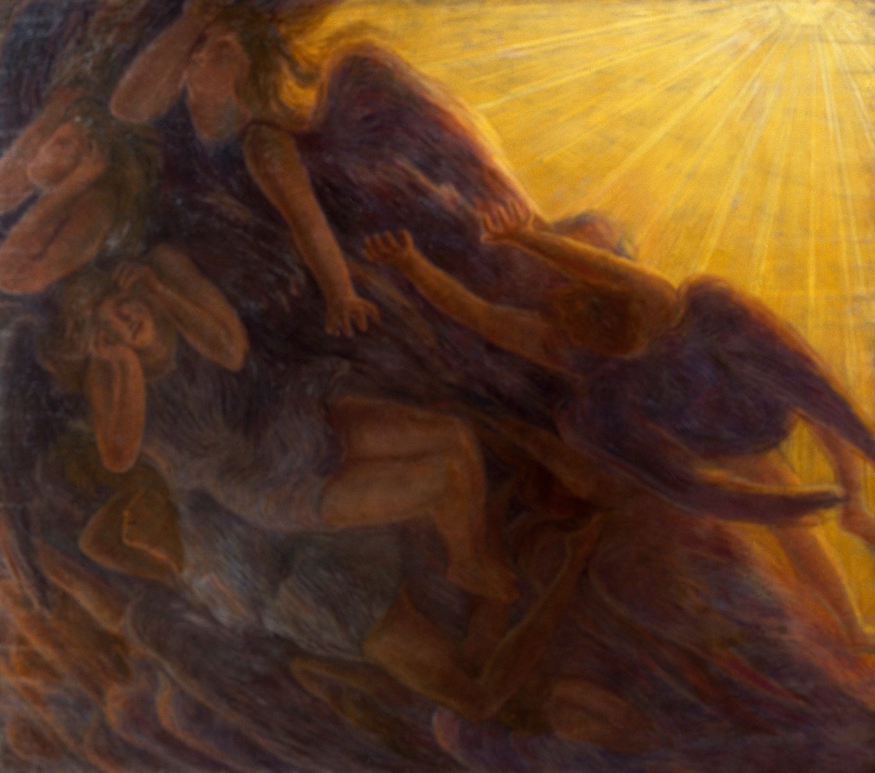 meleklerin düşüşü, triptik by Gaetano Previati