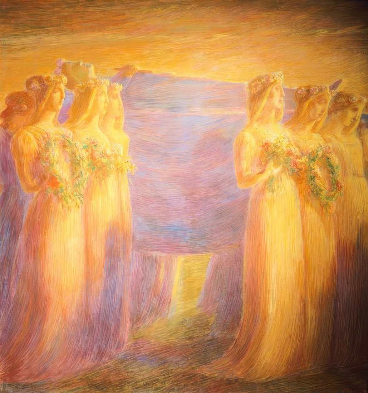 Bakire cenazesi, by Gaetano Previati