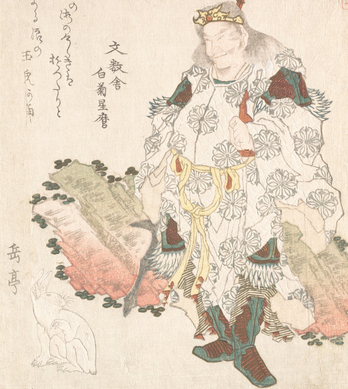 Prens Okuni ve Tavşan, muhtemelen 1819. by Gakutei