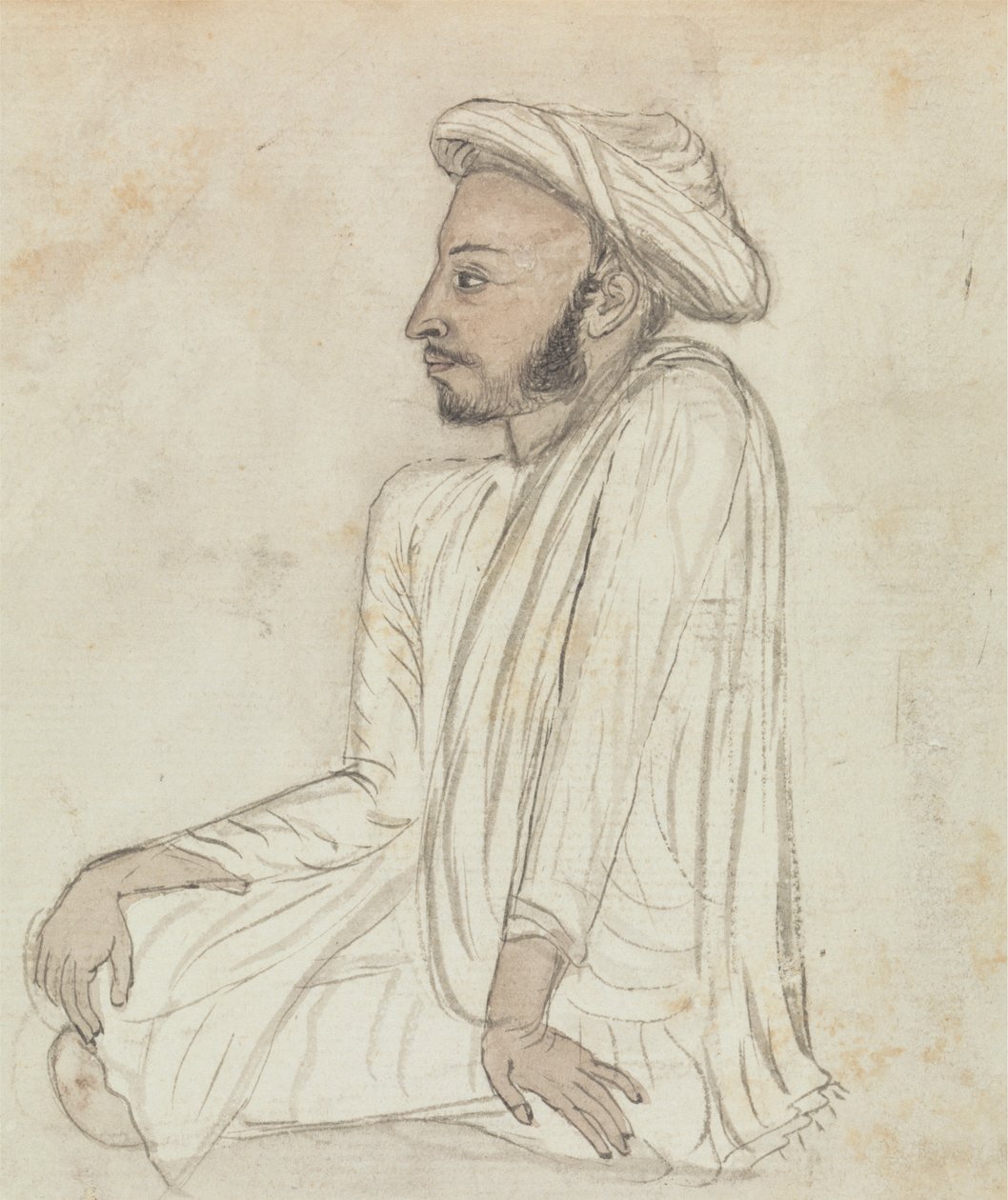 Bağdaş kurmuş oturan adam by Gangaram Chintaman Tambat