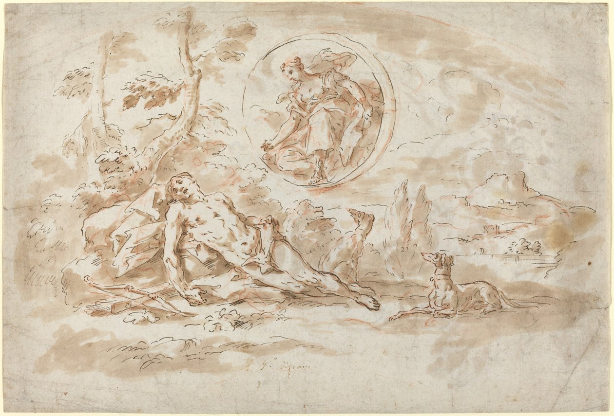 Diana ve Endymion by Gaspare Diziani