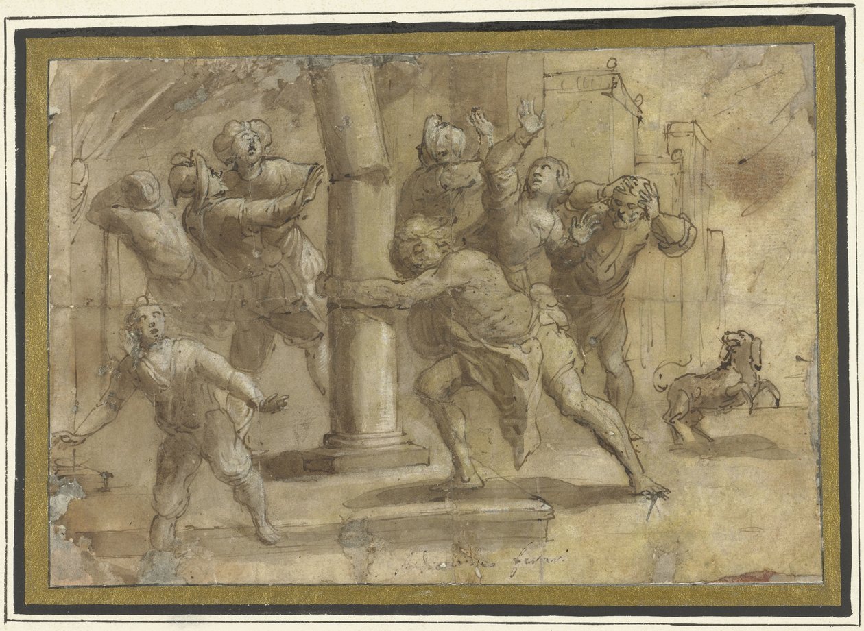 Samson tapınağı yıkıyor by Gaudenzio Ferrari