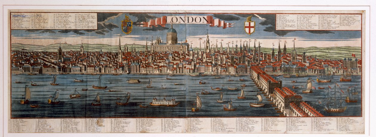 Londra (el renkli gravür) by Georg Balthasar Probst