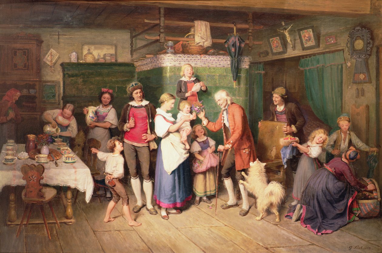 Bebeğin doğum günü partisi by Georg Eduard Otto Saal