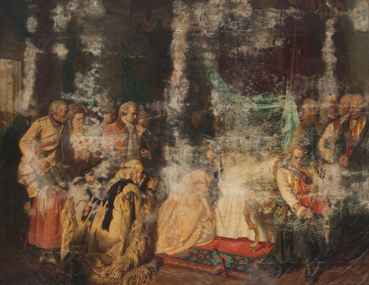 İmparator II. Joseph ölüm döşeğinde by Georg Conräder