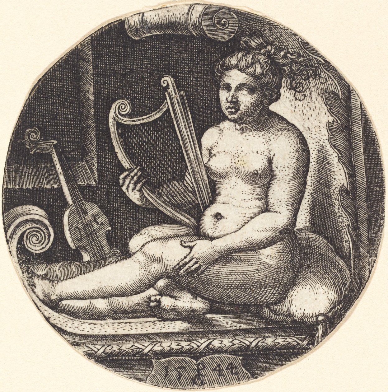 Arplı kadın by Georg Pencz