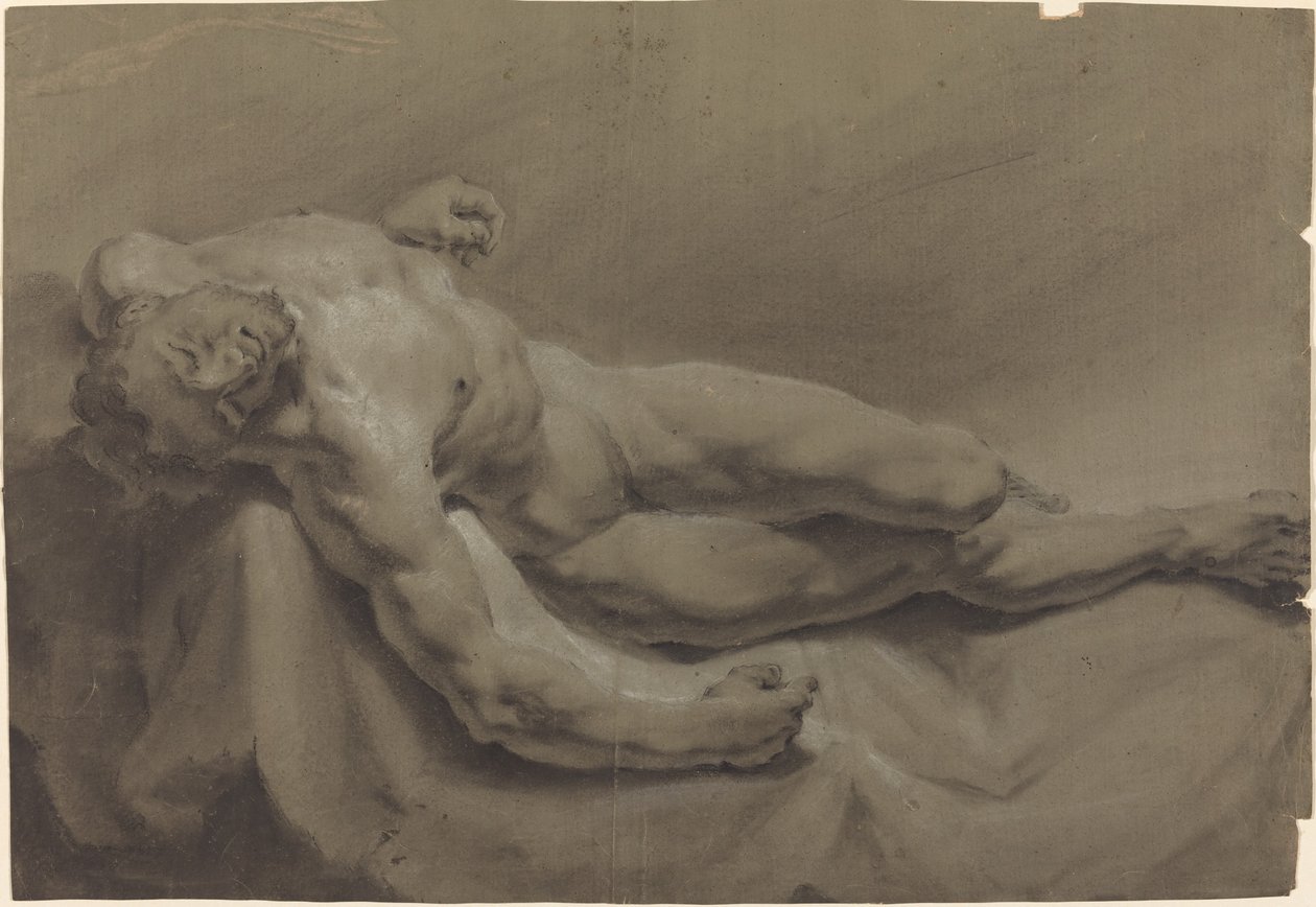 Yatan Erkek Çıplak by Georg Raphael Donner