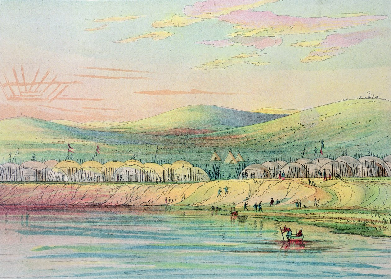 Riccaree köyü by George Catlin