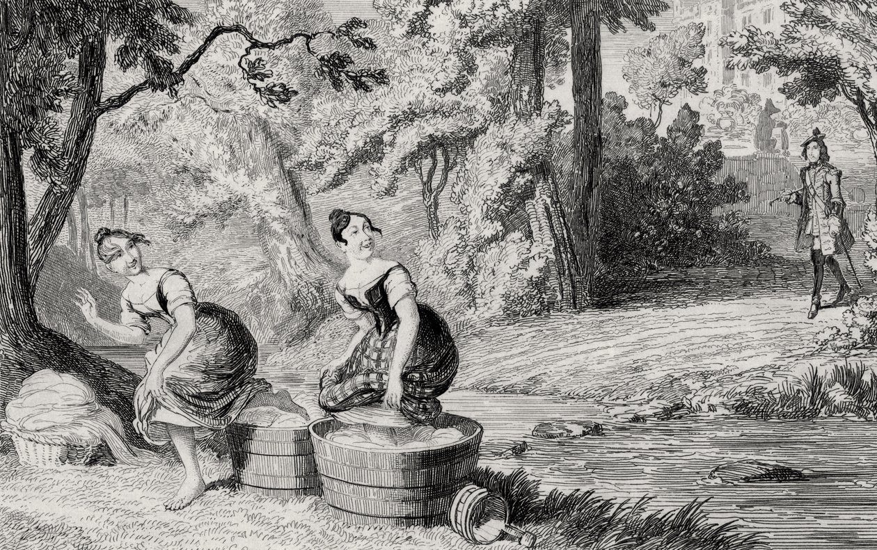 Waverley tarafından rahatsız edilen çamaşırcı kadınlar, 1842