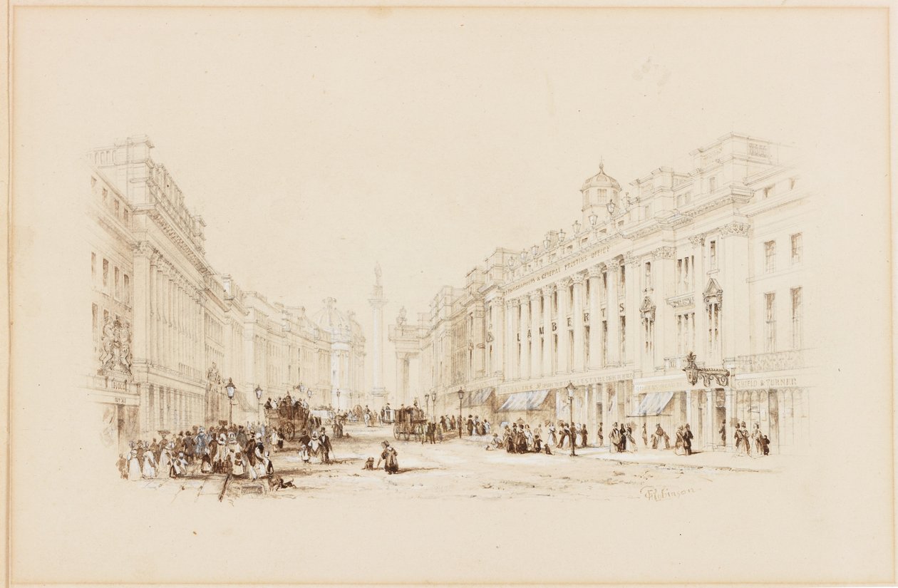 Gray Street, Newcastle (kağıt üzerinde gövde rengi) by George Finlay Robinson