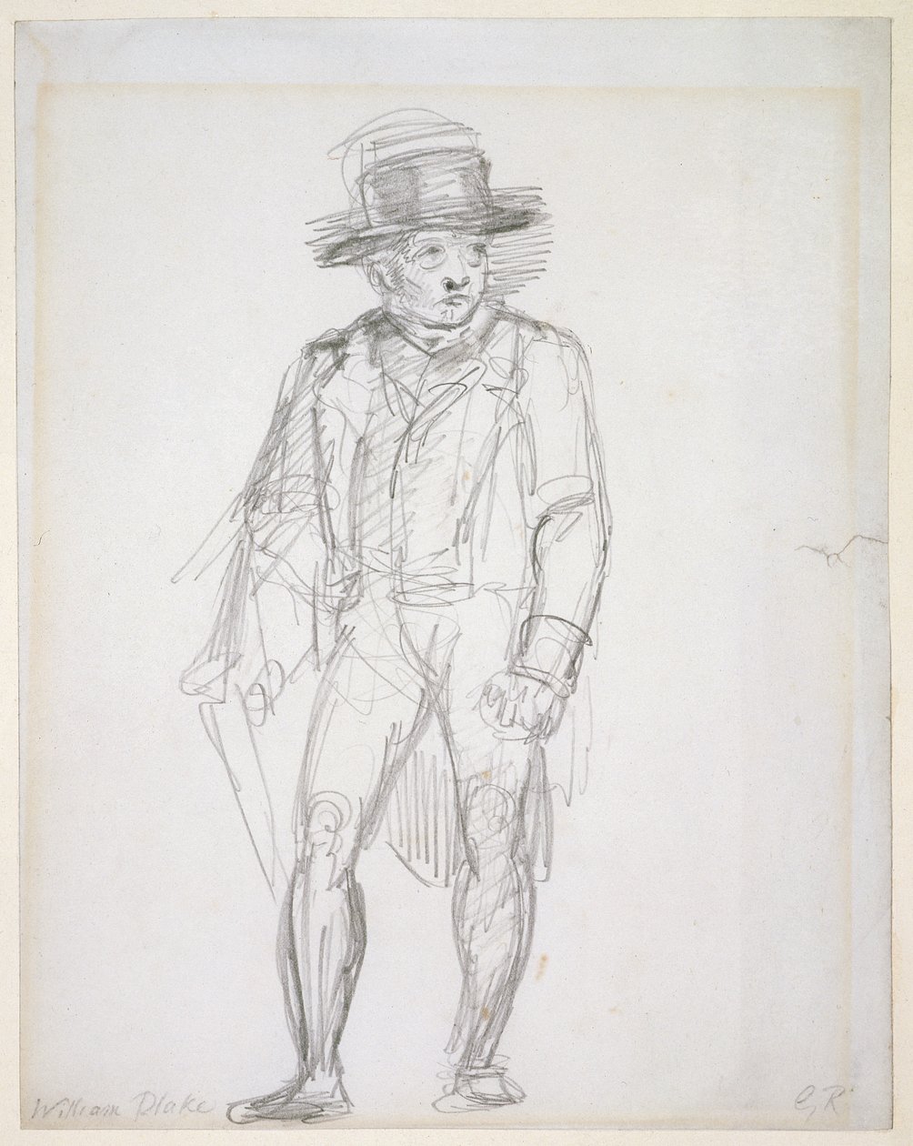 William Blake yürüyor (kağıt üzerinde grafit) by George Richmond