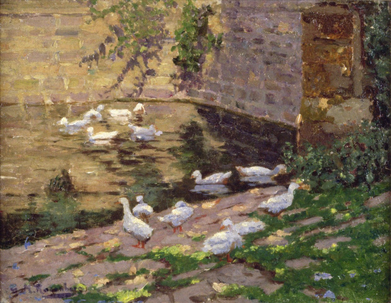 bir gölet üzerinde ördekler by George Rosenberg
