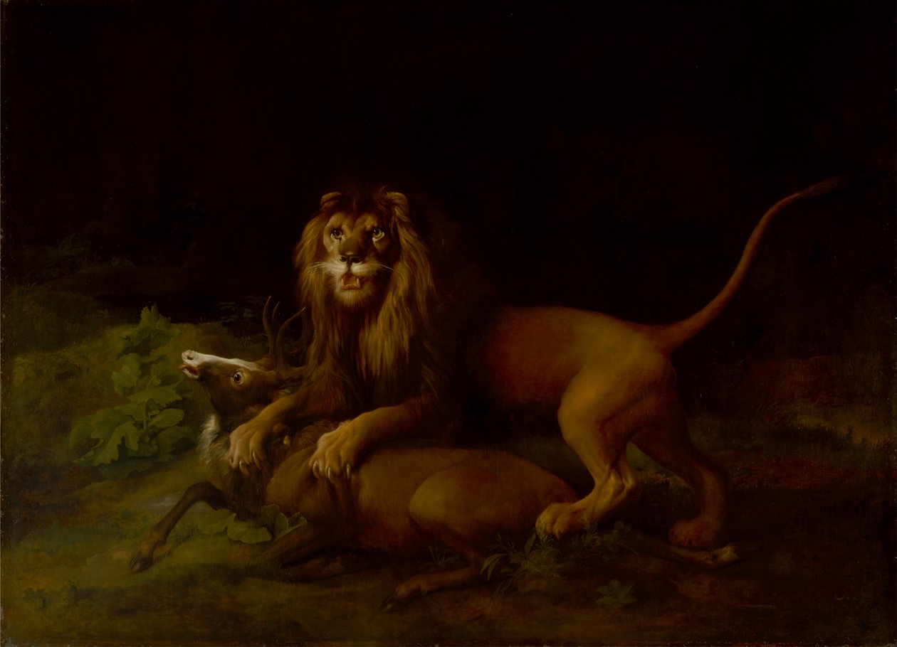 Geyik Saldıran Aslan by George Stubbs