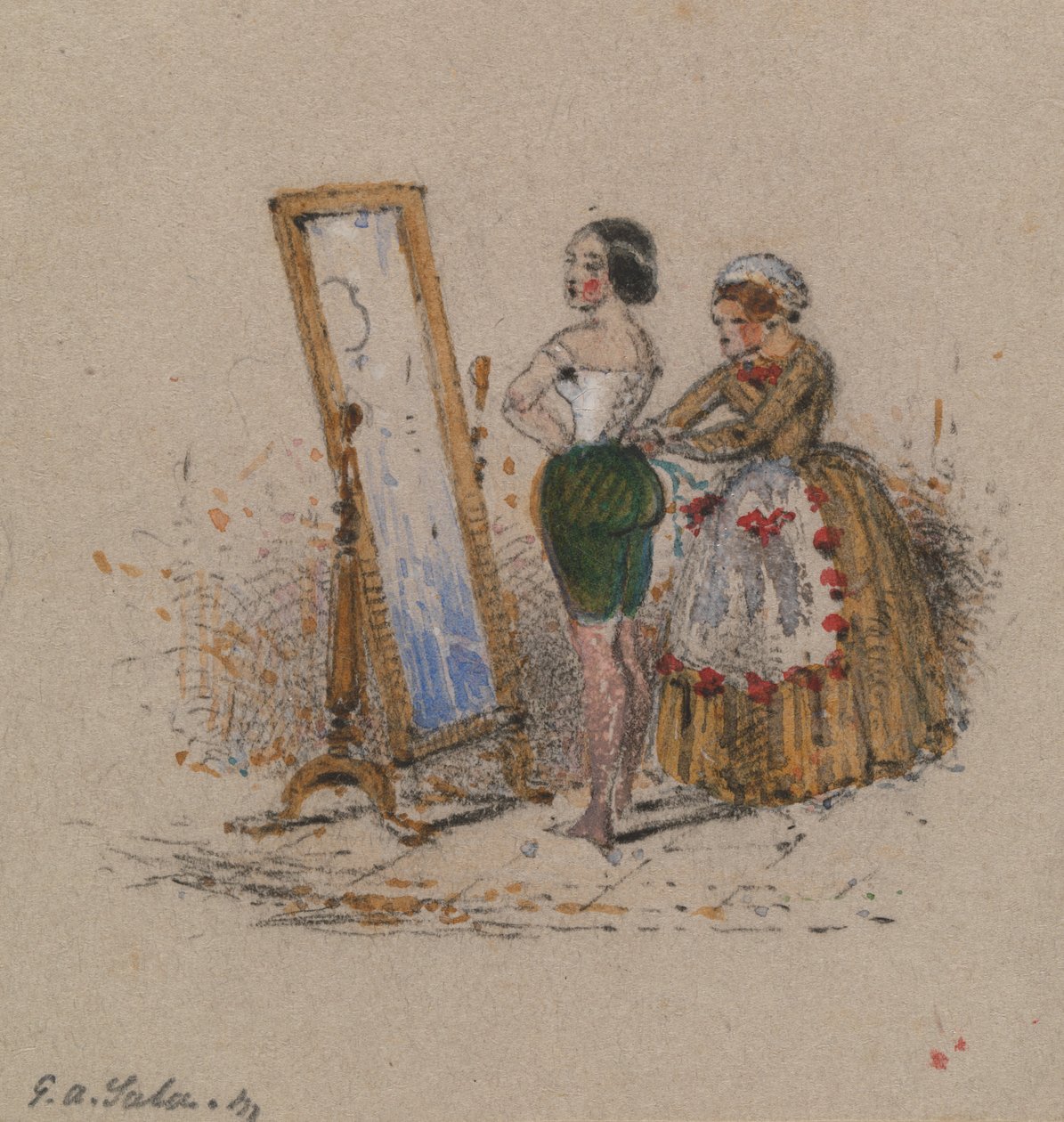 Kadın Giydirme, Hizmetçi ile by George Augustus Sala