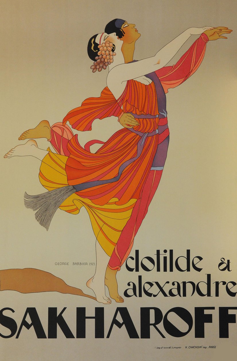 Clotilde ve Alexandre Sakharoff, 1921. by George Barbier