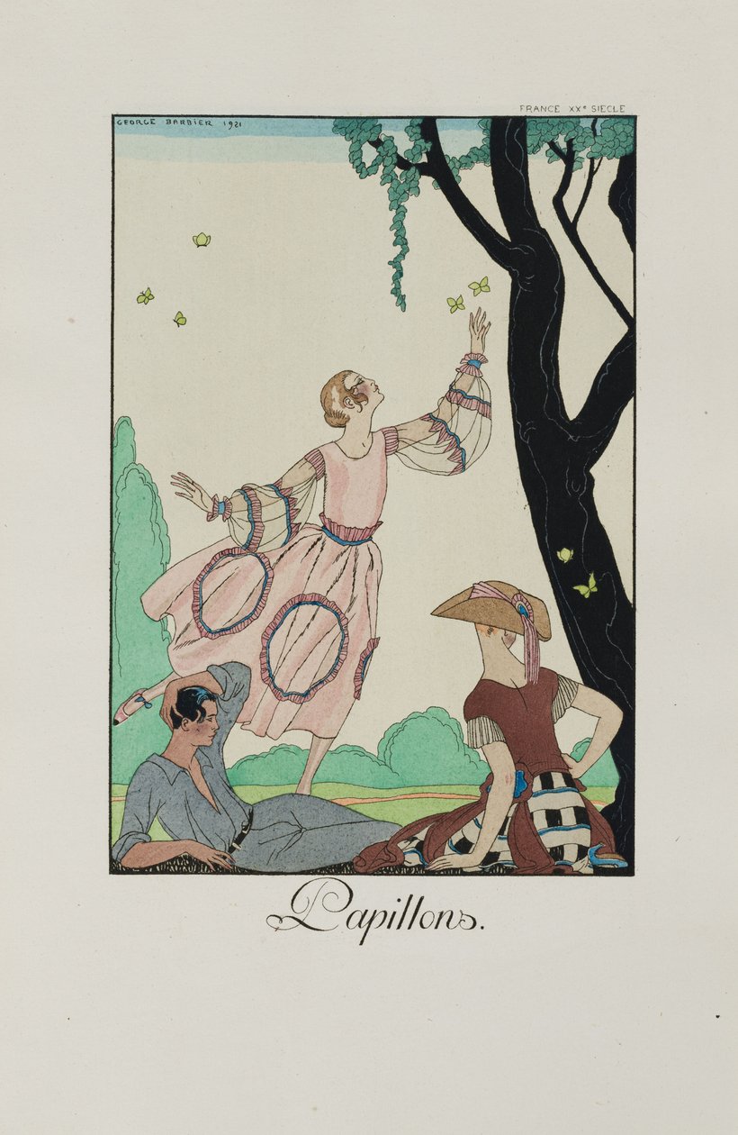 Fırfırlar ve fırfırlar: Kelebekler, 1921. by George Barbier