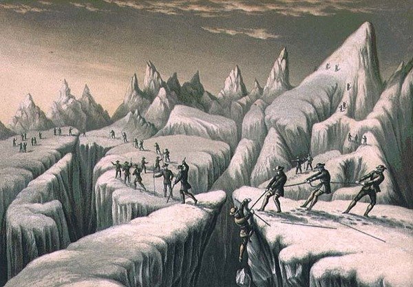 Glacier du Tacconnay (baskı) by George Baxter