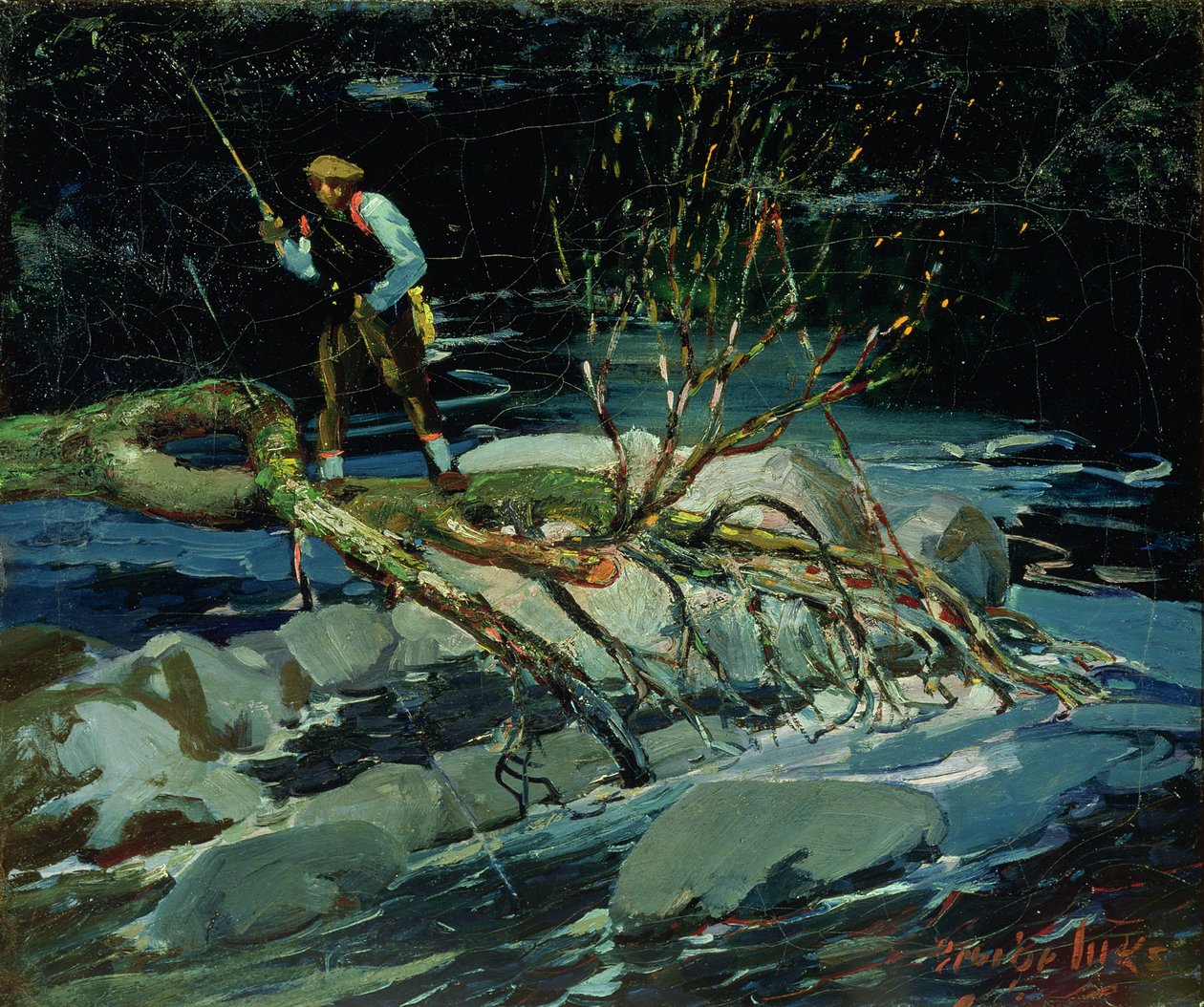 Alabalık Avı (tuval üzerine yağlı boya) by George Benjamin Luks