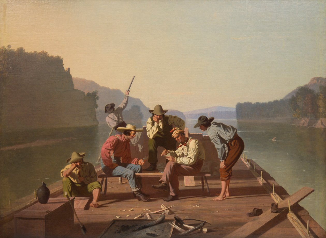 Raftsmen Oyun Kağıtları by George Caleb Bingham