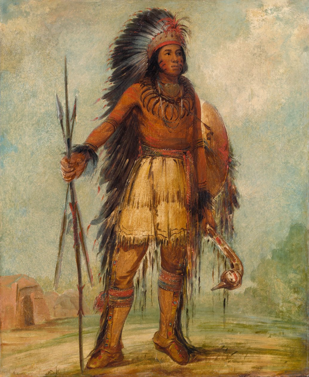 A-wun-ne-wa-be, Bird of Thunder, 1845. by George Catlin