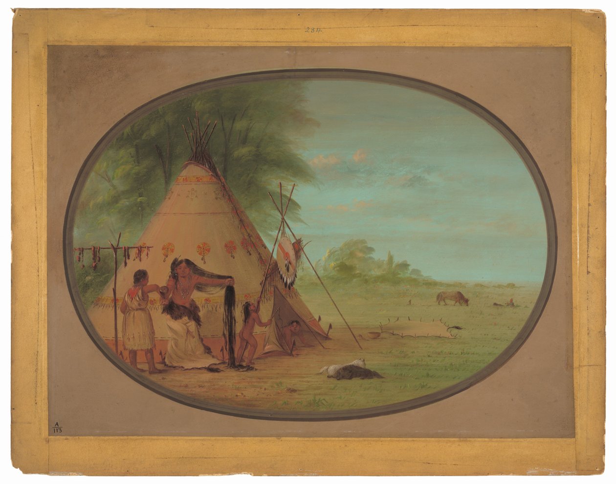 Tuvaletinde Bir Karga Şefi by George Catlin