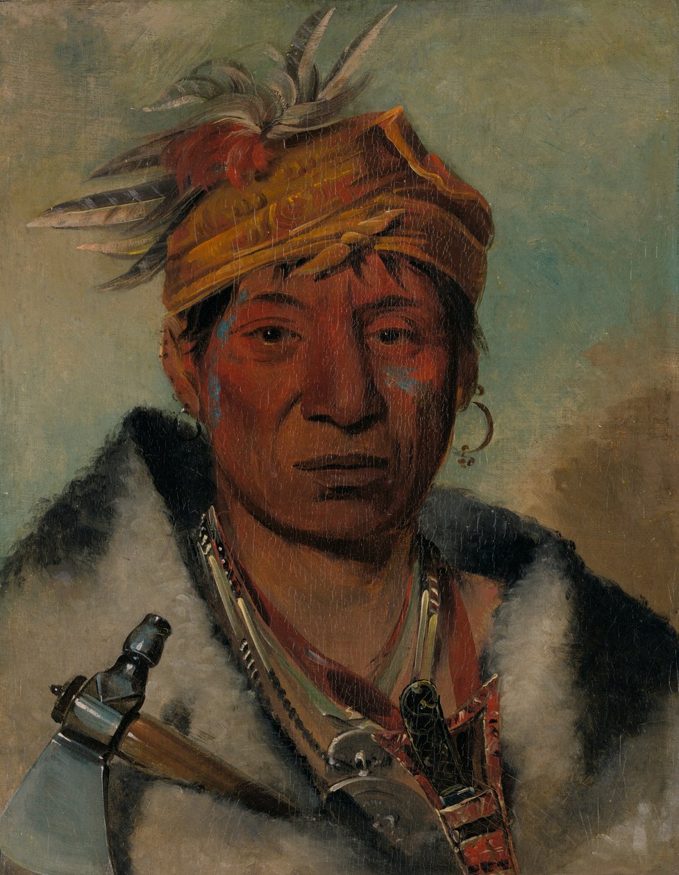Ah-yaw-né-tak-oár-ron bir Savaşçı, 1831. by George Catlin
