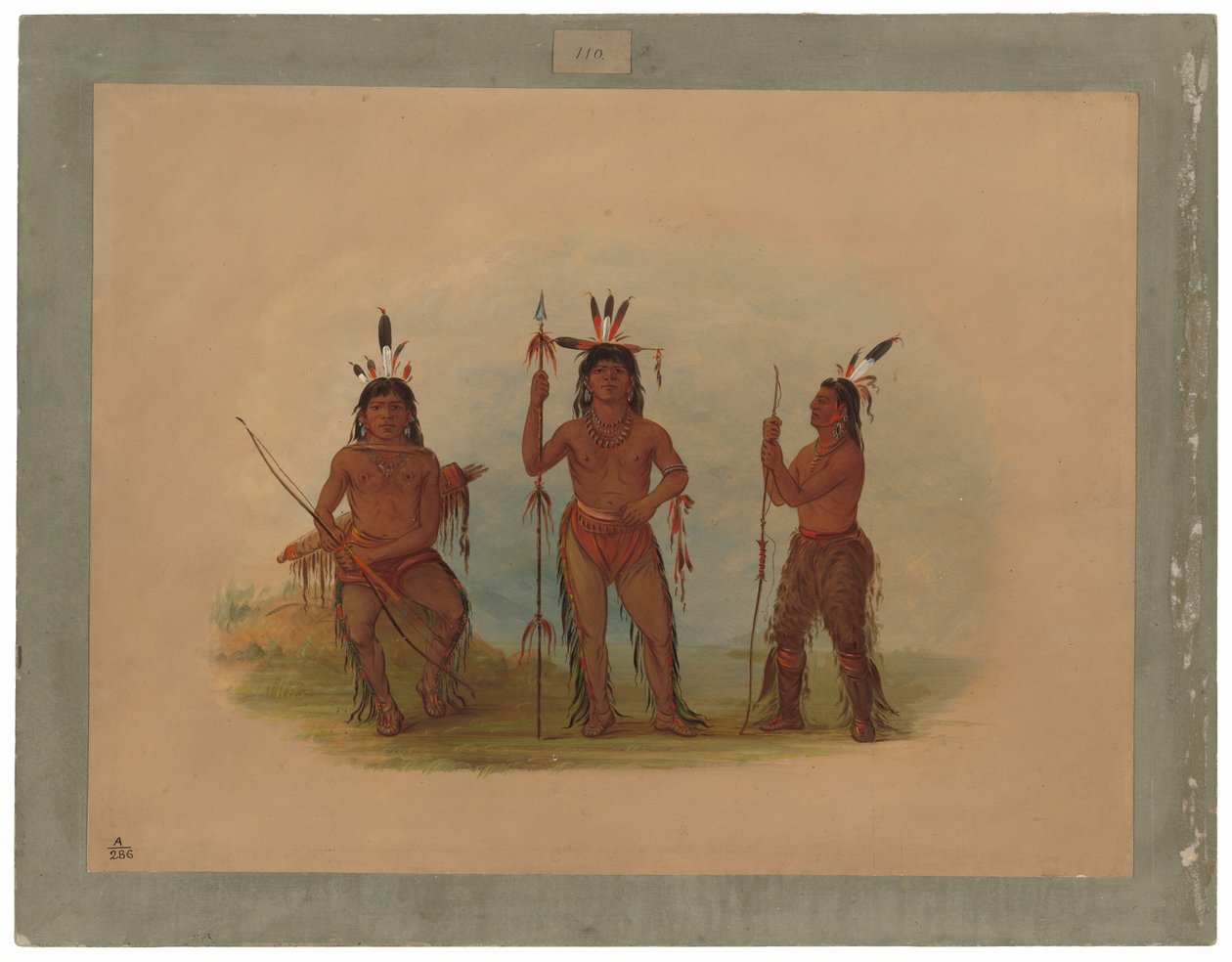 Alaeutian Şefi ve İki Savaşçı by George Catlin