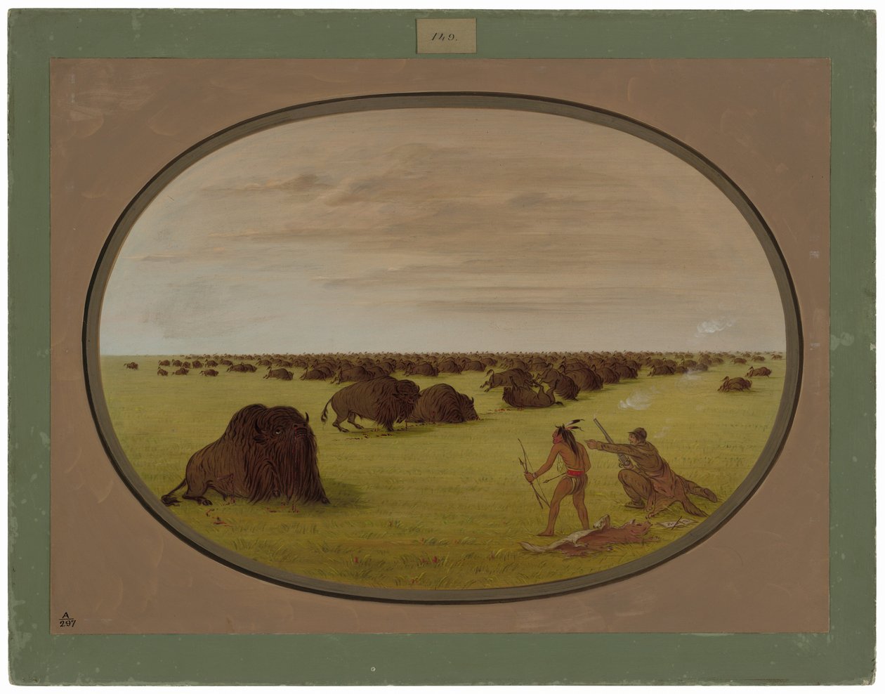 Catlin ve Hint Saldıran Buffalo by George Catlin