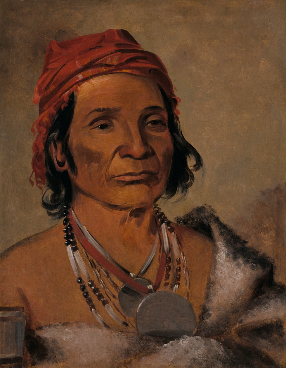 Deep Lake, Eski Bir Şef, 1831. by George Catlin