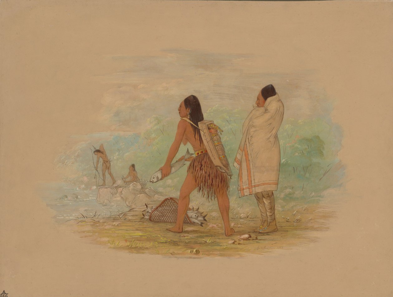 Düz kafalı Kızılderililer, 1861. by George Catlin