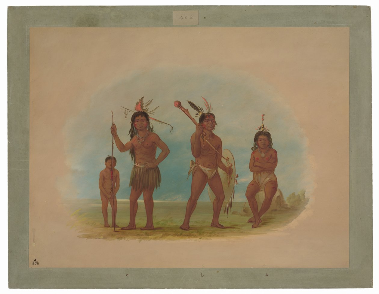 Dört Arawak Kızılderili by George Catlin