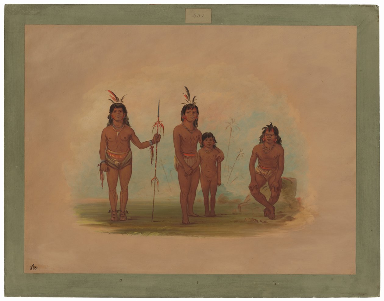 Dört Goo-a-give Kızılderilileri by George Catlin