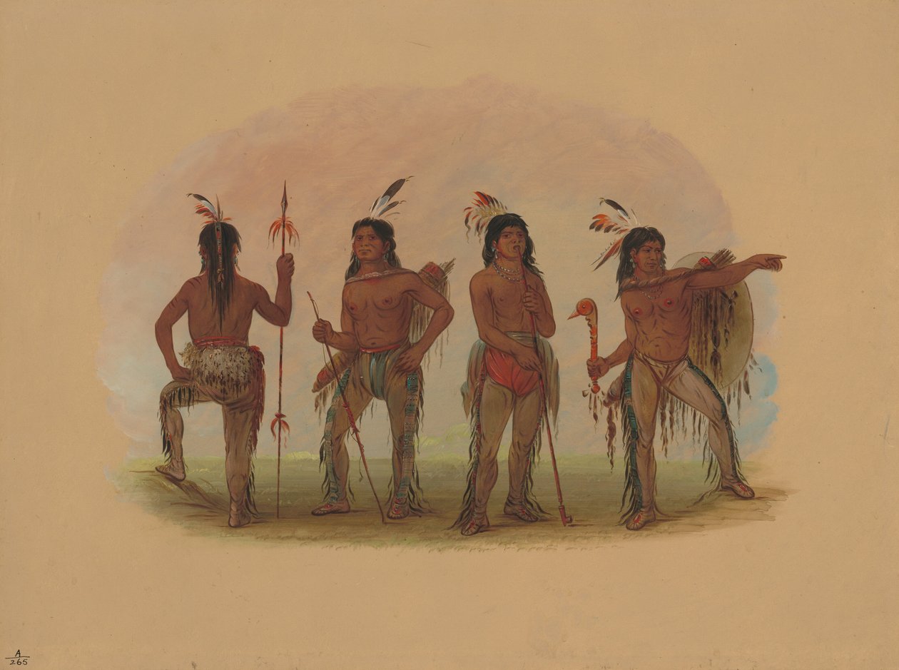 Dört Navaho Savaşçısı, 18611869. by George Catlin