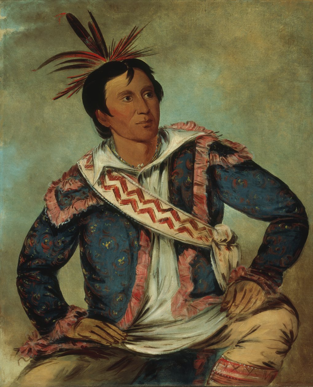 Há-tchoo-túc-diz, Kapanan Kaplumbağa, Melez, 1834. by George Catlin