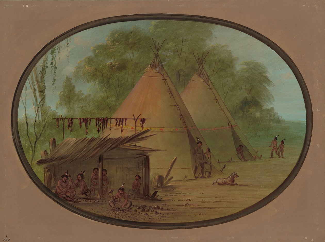 Flint Ok Uçları Yapımı - Apaçiler, 18551869. by George Catlin