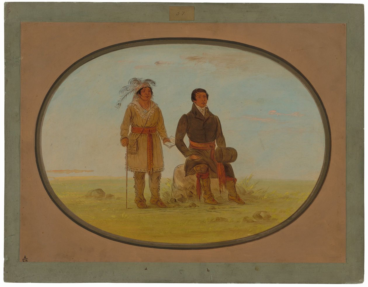 Mohigan Şefi ve Misyoner by George Catlin
