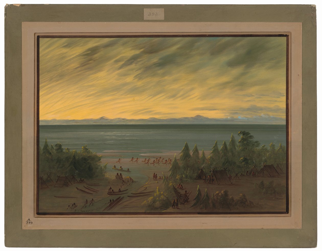 Gün batımında güzel bir köy by George Catlin