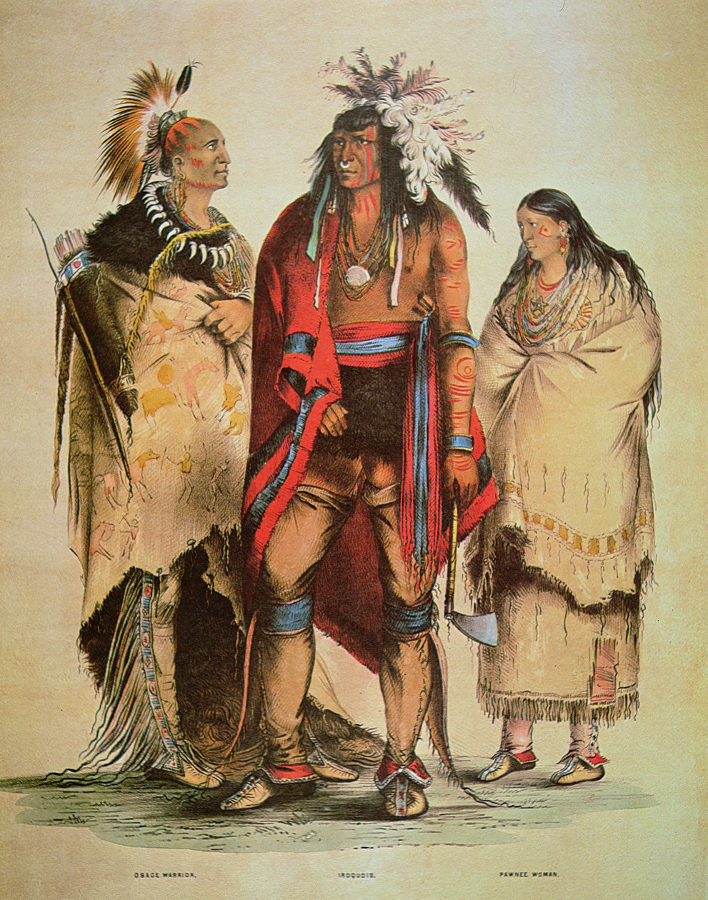 Kuzey Amerika Yerlileri (renkli taş) by George Catlin