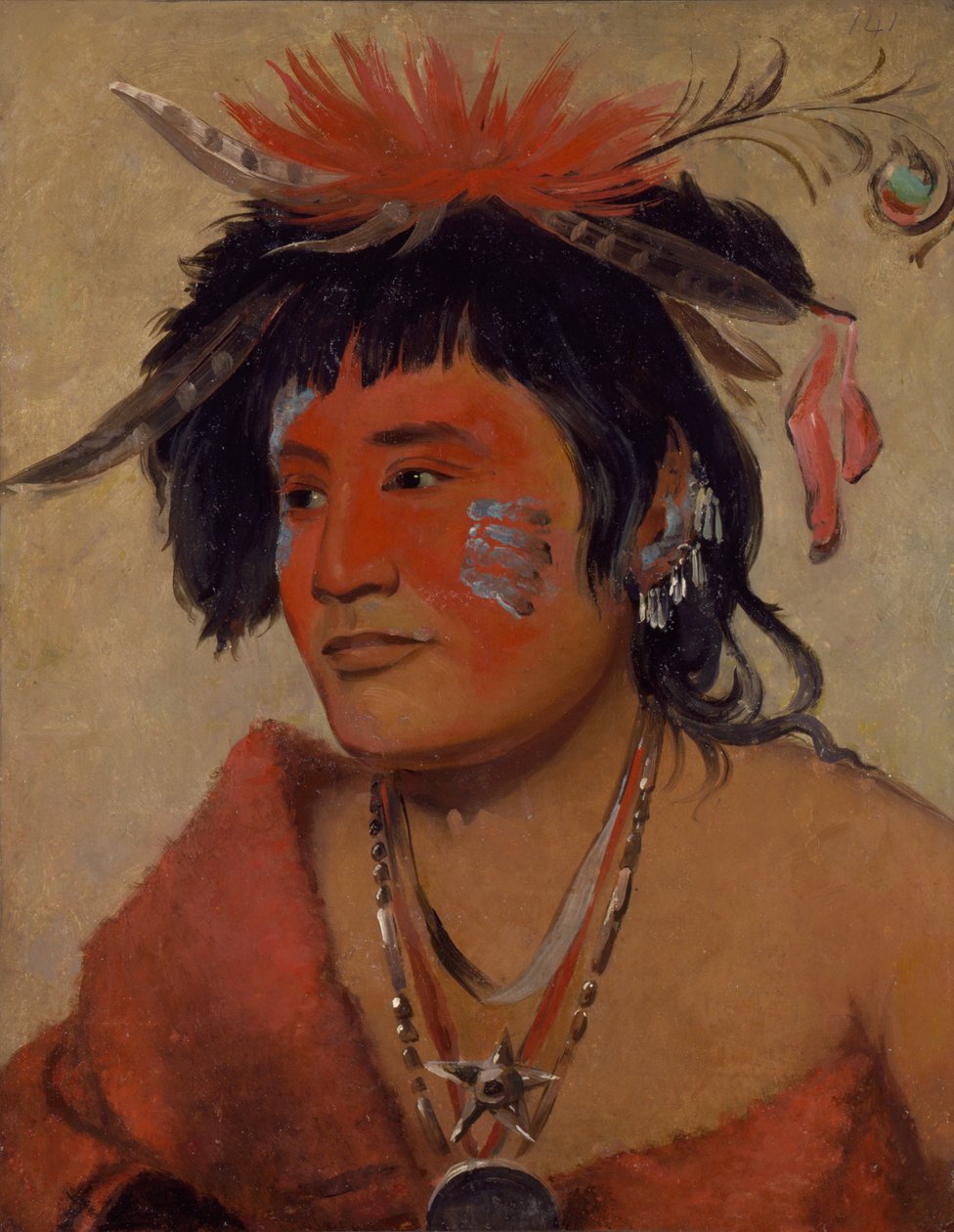 Pah-shee-náu-shaw, Bir Savaşçı, 1831. by George Catlin