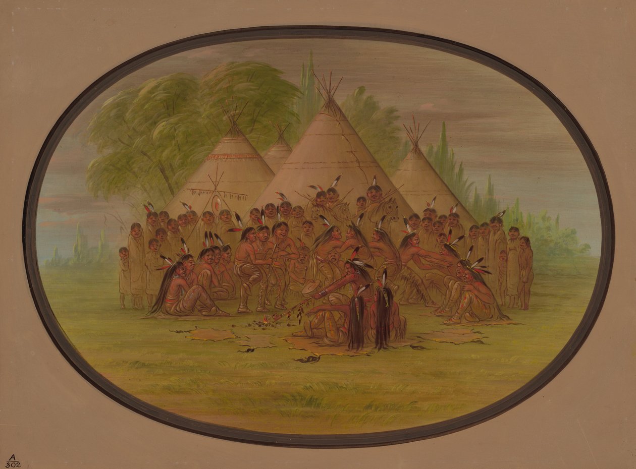 Boru Dansı - Assinneboine, 18611869. by George Catlin