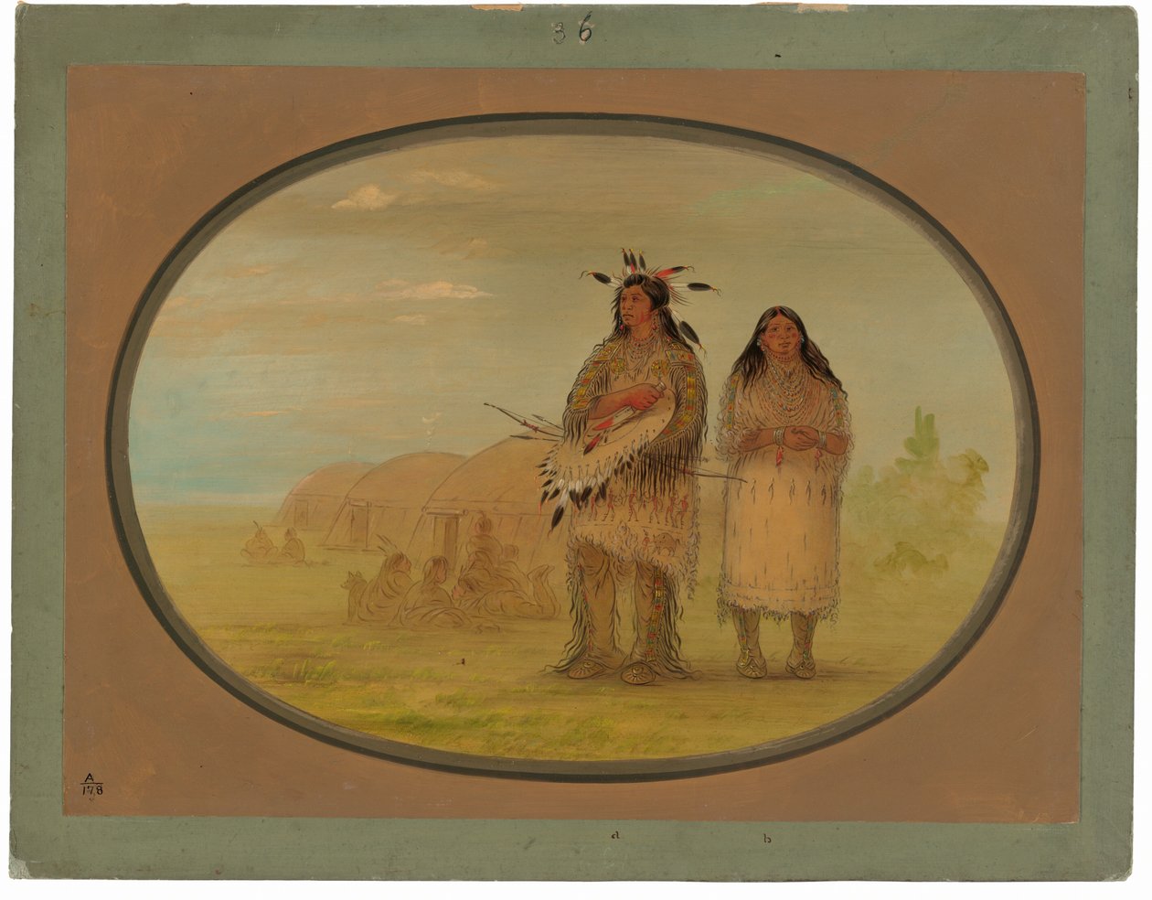 Riccarree Şefi ve Karısı by George Catlin