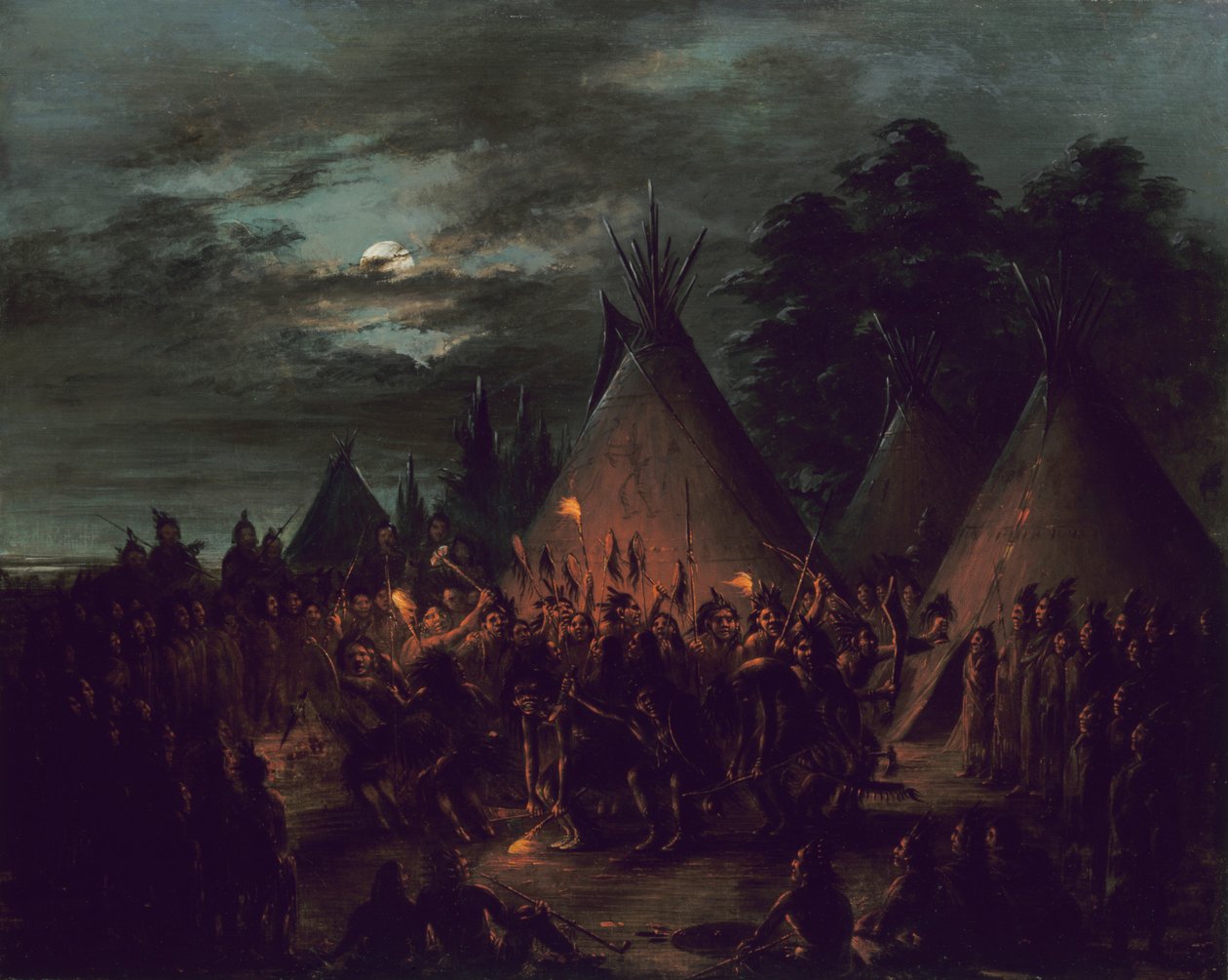 Saç Derisi Dansı, Sioux, 1845-1848. by George Catlin