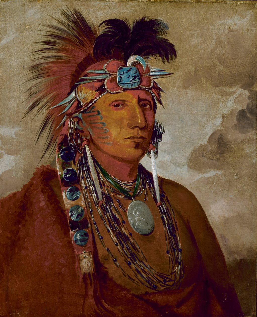 Shó-me-kós-see, The Wolf, the Chief, 1832. by George Catlin