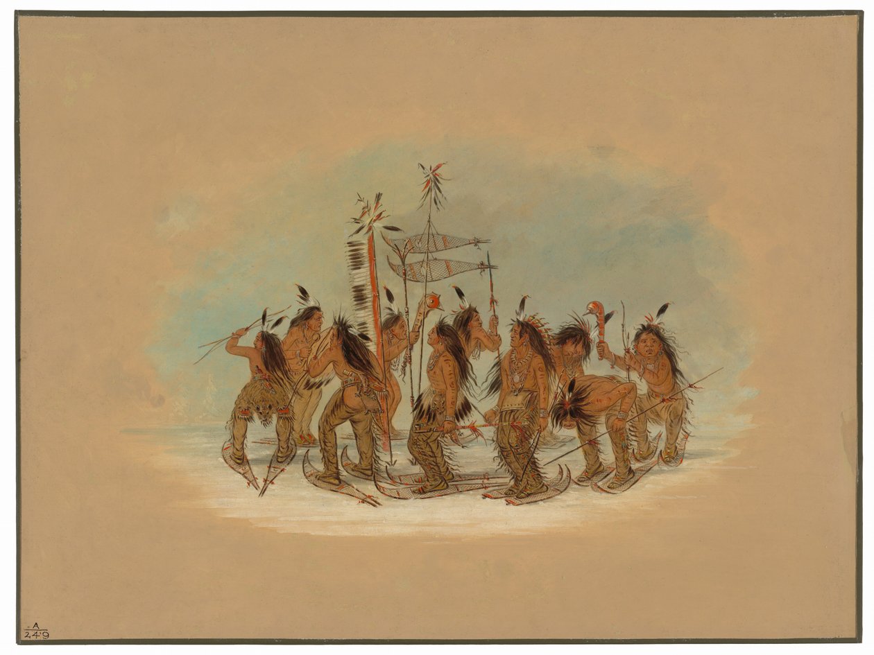 Kar Ayakkabısı Dansı - Ojibbeway by George Catlin