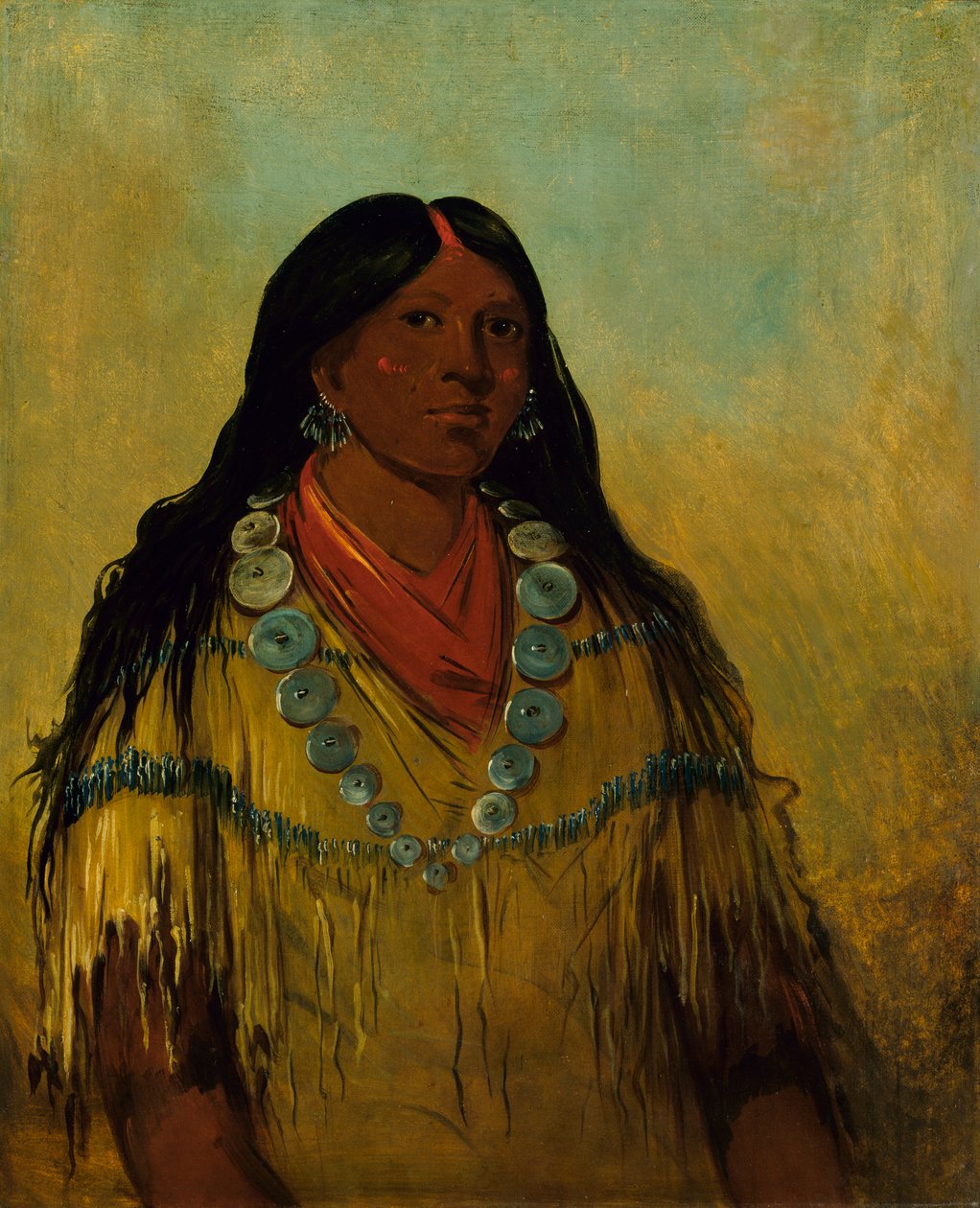 Tchow-ee-pút-o-kaw, Bir Kadın, 1834. by George Catlin