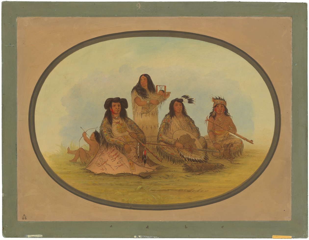 Birkaç Kızılderili ile Sioux Şefi by George Catlin