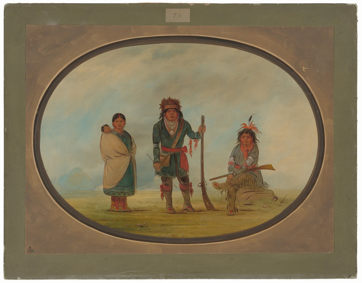Üç Micmac Kızılderili by George Catlin