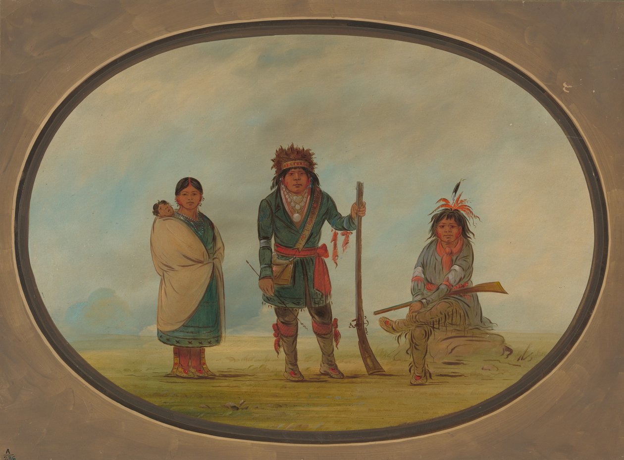 Üç Micmac Kızılderili, 18611869. by George Catlin