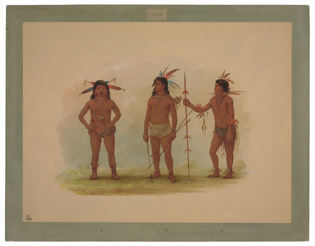 Üç Omagua Adamı by George Catlin